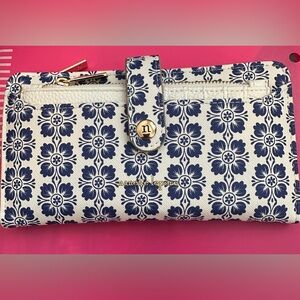 nanette lepore blue white wallet NWOT